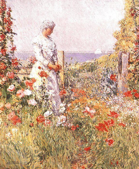 Childe Hassam Celia Thaxter in her Garden Sweden oil painting art